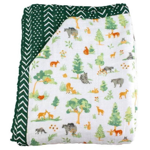 Forest Friends + Mudcloth Classic Muslin Super Snuggle Blanket - HoneyBug 