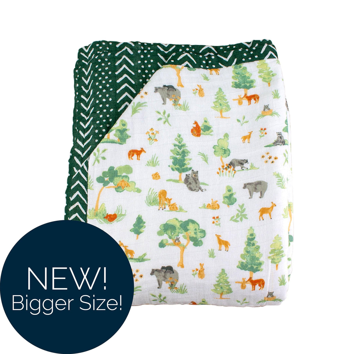 Forest Friends + Mudcloth Classic Muslin Super Snuggle Blanket - HoneyBug 