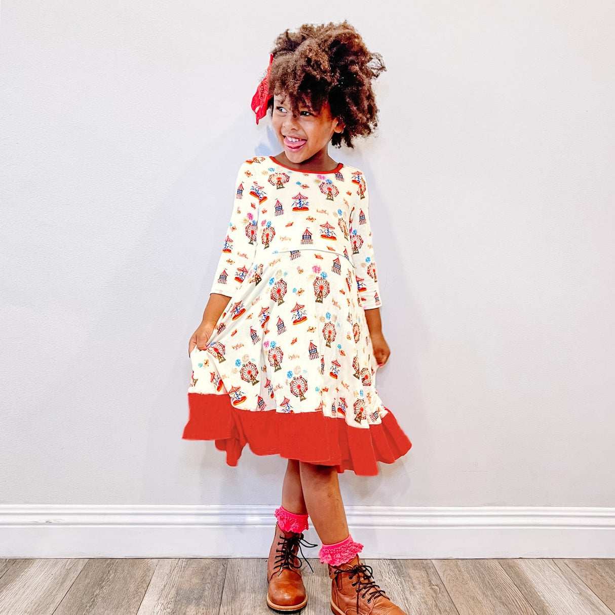 Free Birdees County Fair Ruffle Hi-Lo Twirling Dress (2T-6Y)