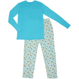 Frosted Blue Milk & Cookies Men's Long Sleeve Pajama Set