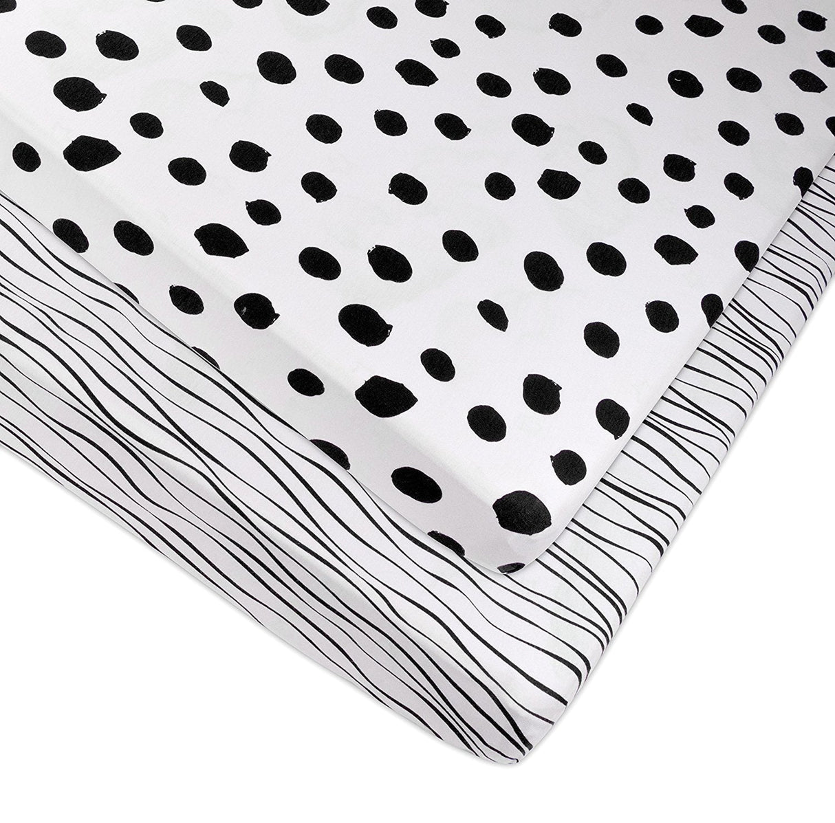 Pack N Play I Portable Crib Sheet Set - Black & White Abstract