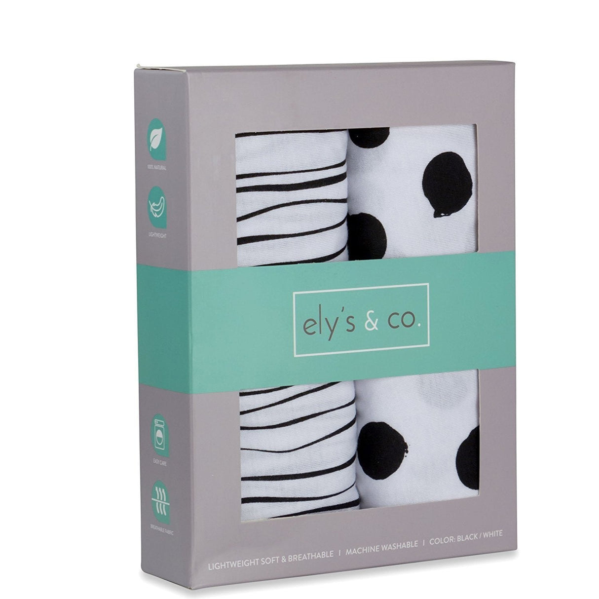 Pack N Play I Portable Crib Sheet Set - Black & White Abstract