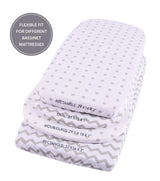 Waterproof Bassinet Sheet Set - Grey Chevron & Polka Dot