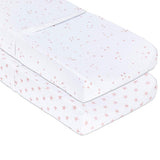 Changing Pad Cover | Cradle Sheet Set - Mauve Pink Stars