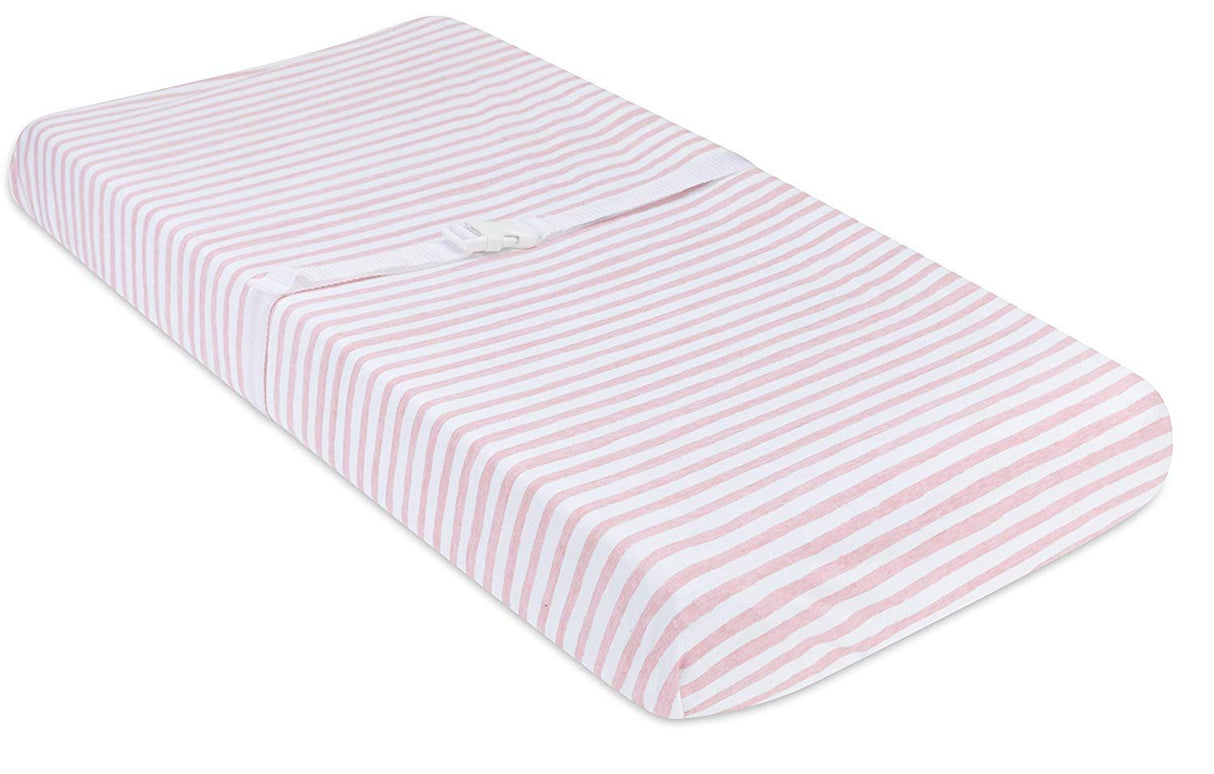 Waterproof Changing Pad Cover | Cradle Sheet Set - Mauve Stripes & Splash