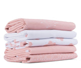 Waterproof Reversible Burp Cloths - Pink Combo