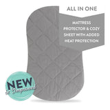 Quilted Waterproof Bassinet Sheet with Heat Protection - Grey