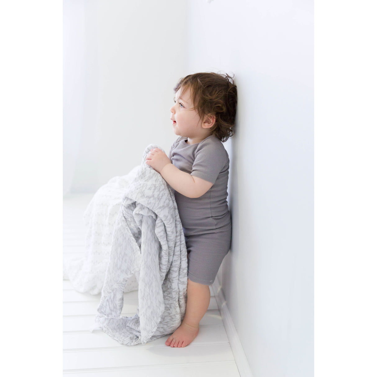 3 Pack Cotton Muslin Swaddle Blanket - Classic Grey - HoneyBug 