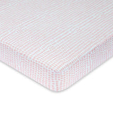 Waterproof Crib Sheet Set - Mauve Stripes & Splash