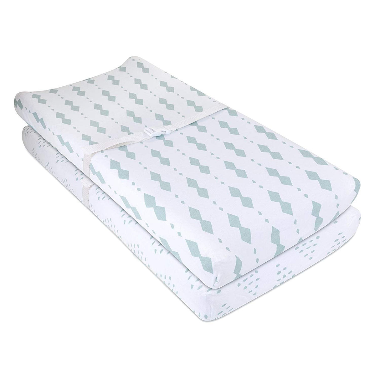 Changing Pad Cover | Cradle Sheet Set - Sage Diamond