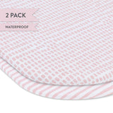 Waterproof Bassinet Sheet Set - Mauve Pink Stripes & Splash - HoneyBug 