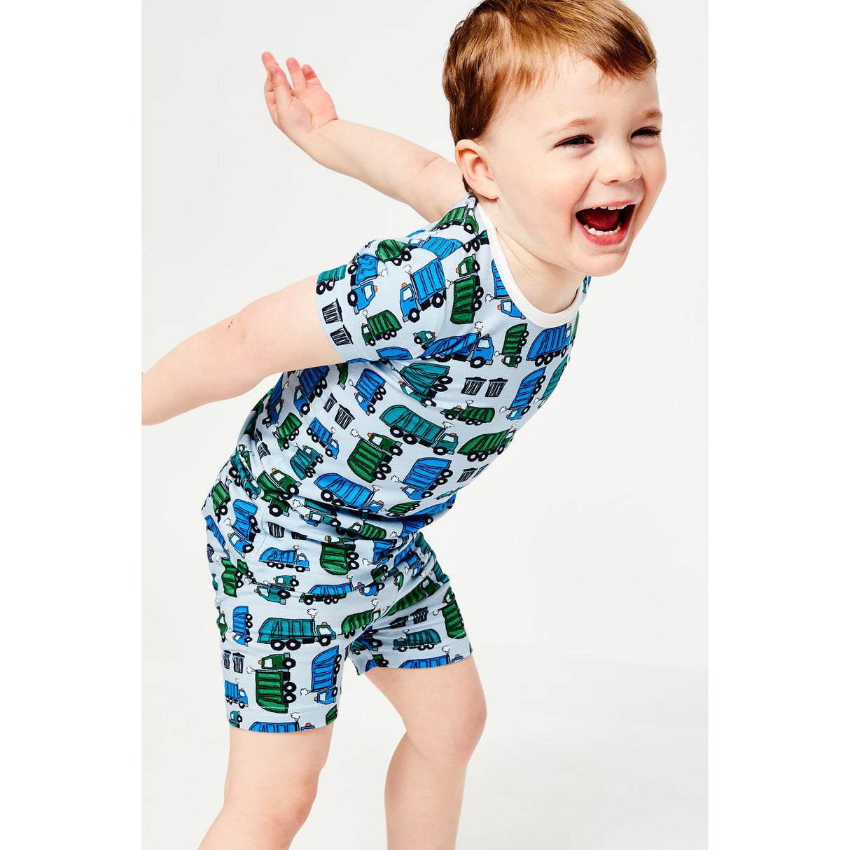 Shorts Pajama Set - Garbage Trucks