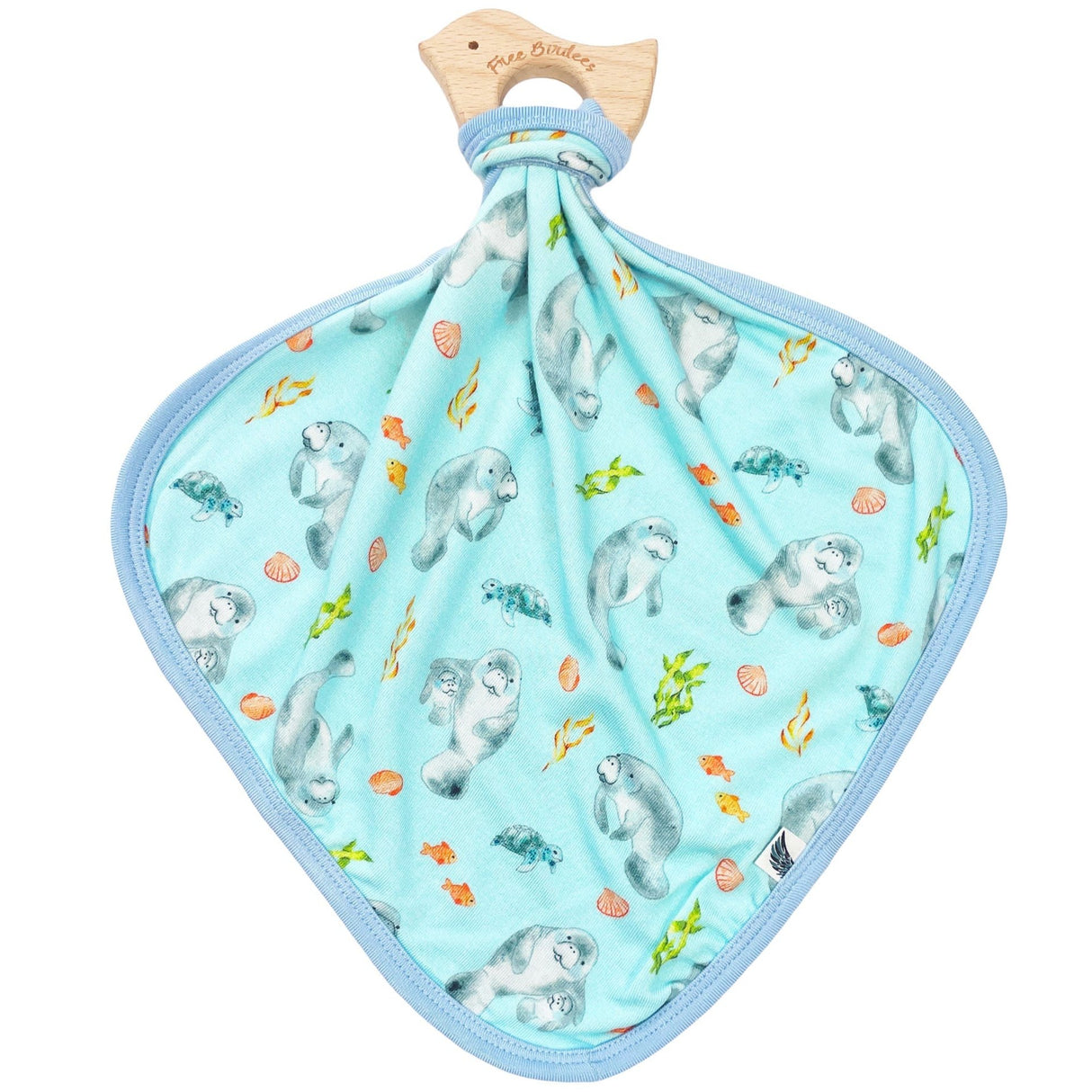 Get Your Float on Manatees Lovey with Wooden Teether