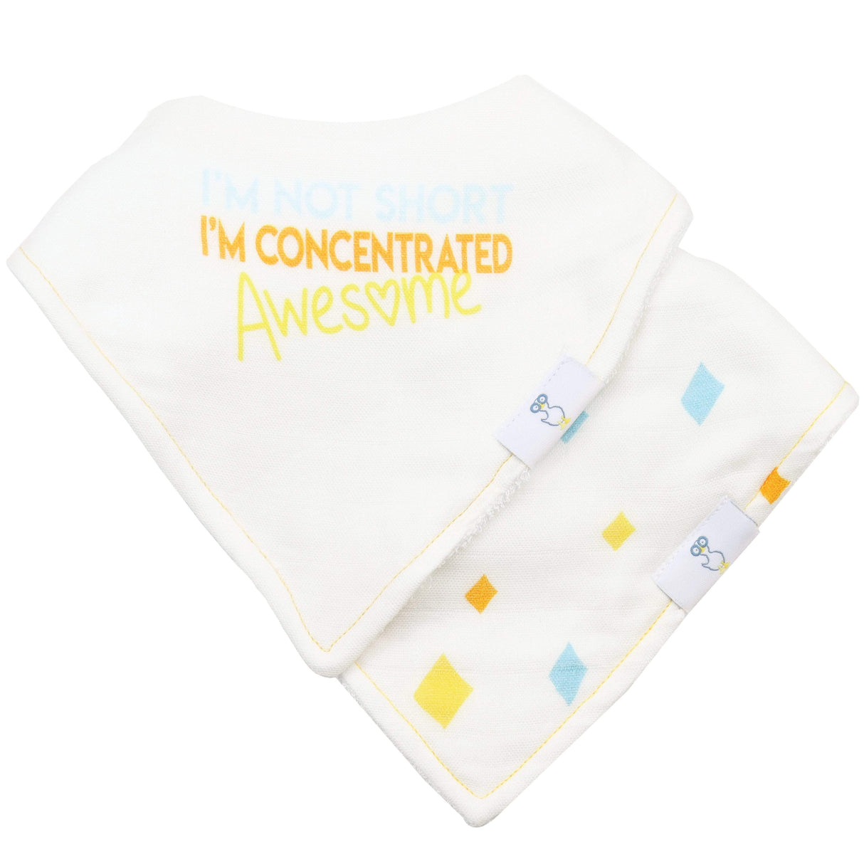 Awesome and Diamonds 2 PK Muslin & Terry Cloth Bib Set