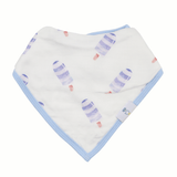 Popsicle and Stripes Blue 2 Pack Muslin & Terry Cloth Bib Set