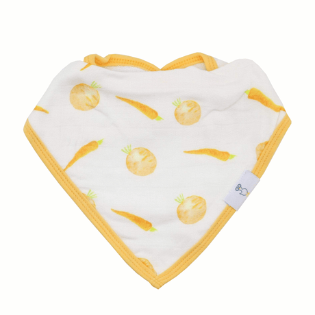 Carrots and Shapes Orange 2 Pack Muslin & Terry Cloth Bib Set