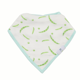 Peas and XO Mint 2 Pack Muslin & Terry Cloth Bib Set