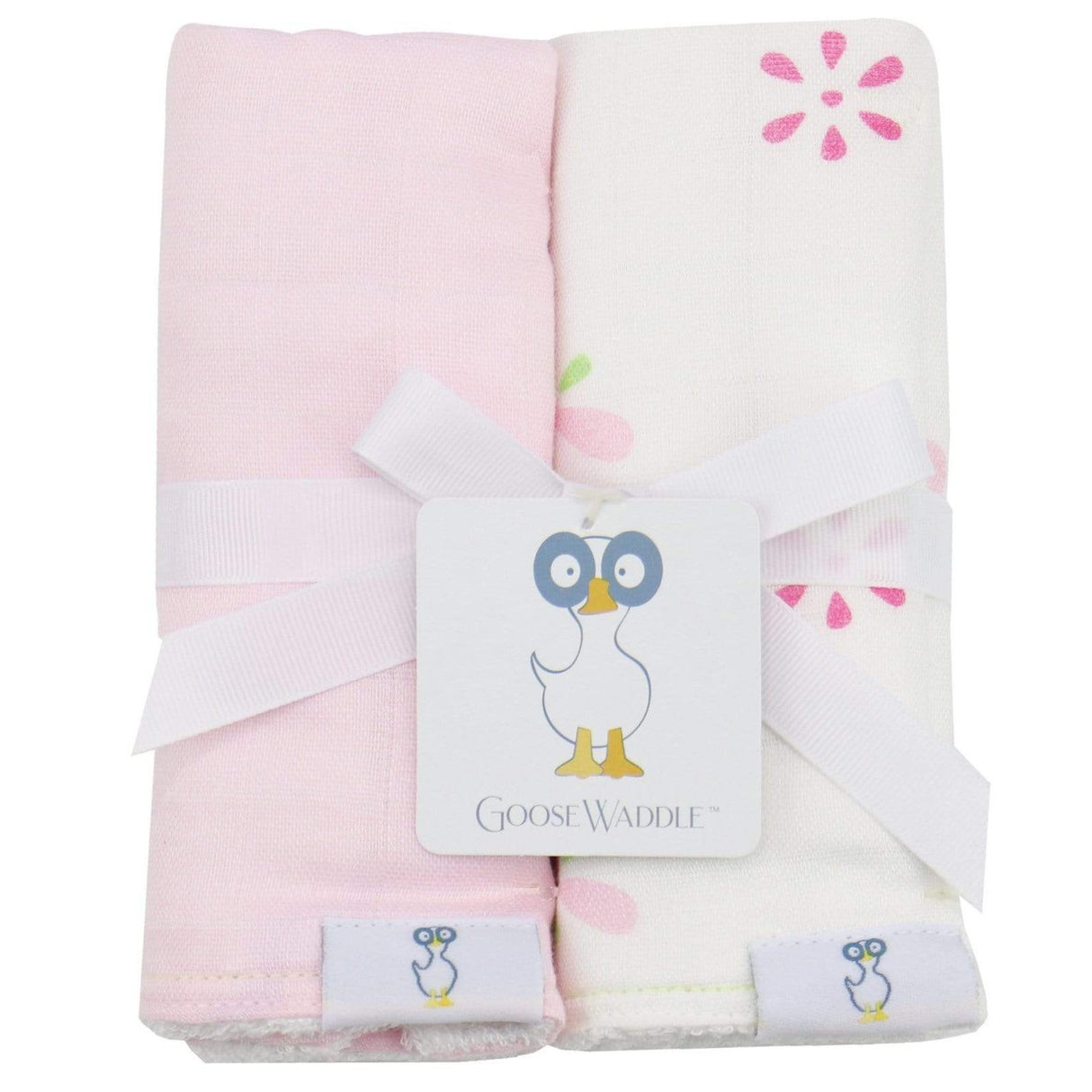 Flowers and Pink 2 PK Muslin & Terry Cloth Burp Cloth