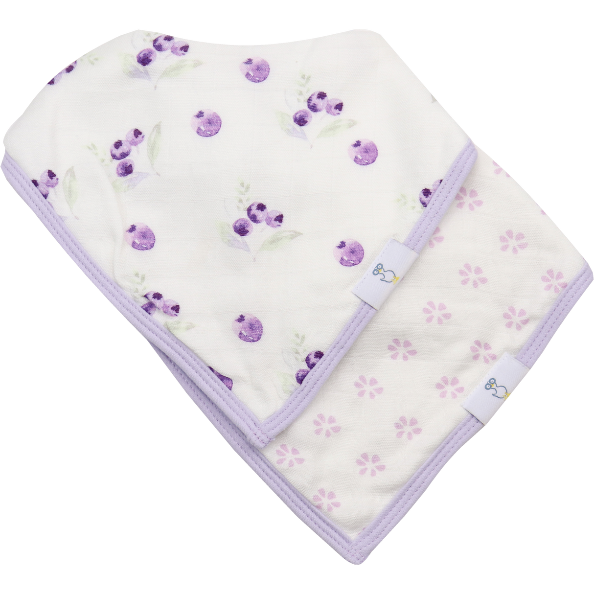 Lavender Attachable Wooden and Silicone Teether and Flower Bib Gift Set