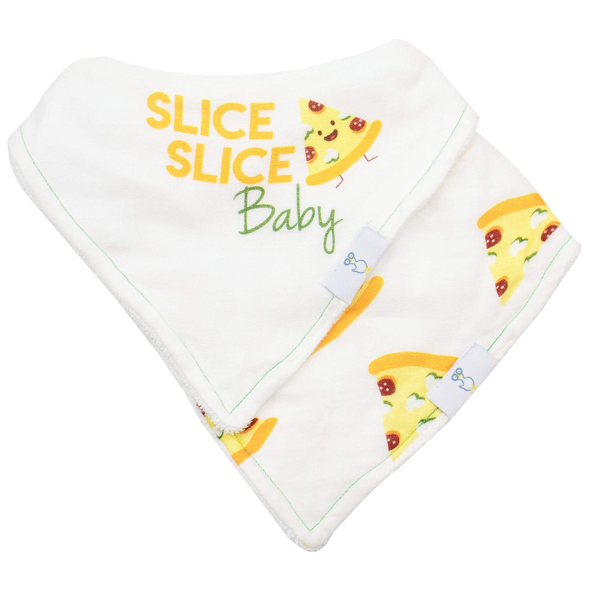 Slice Slice Baby and Pizza 2 Pack Muslin & Terry Cloth Bib Set