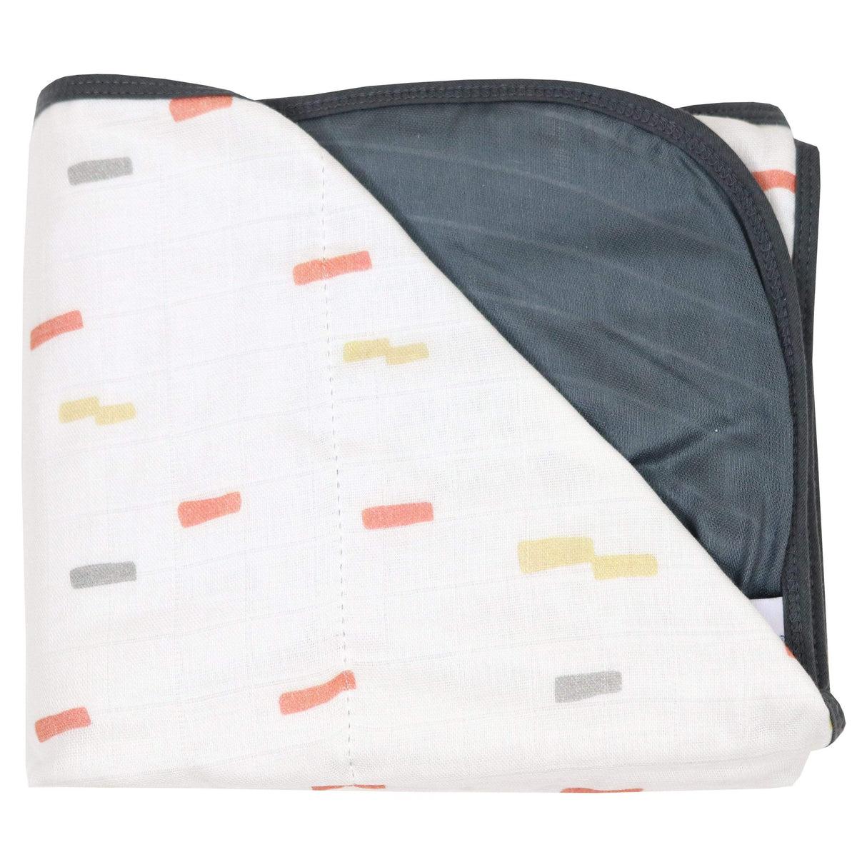 Bamboo Muslin Quilted Blanket (Brick & Gray)