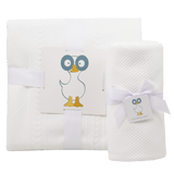 Mommy & Me Knit Blanket Set - White