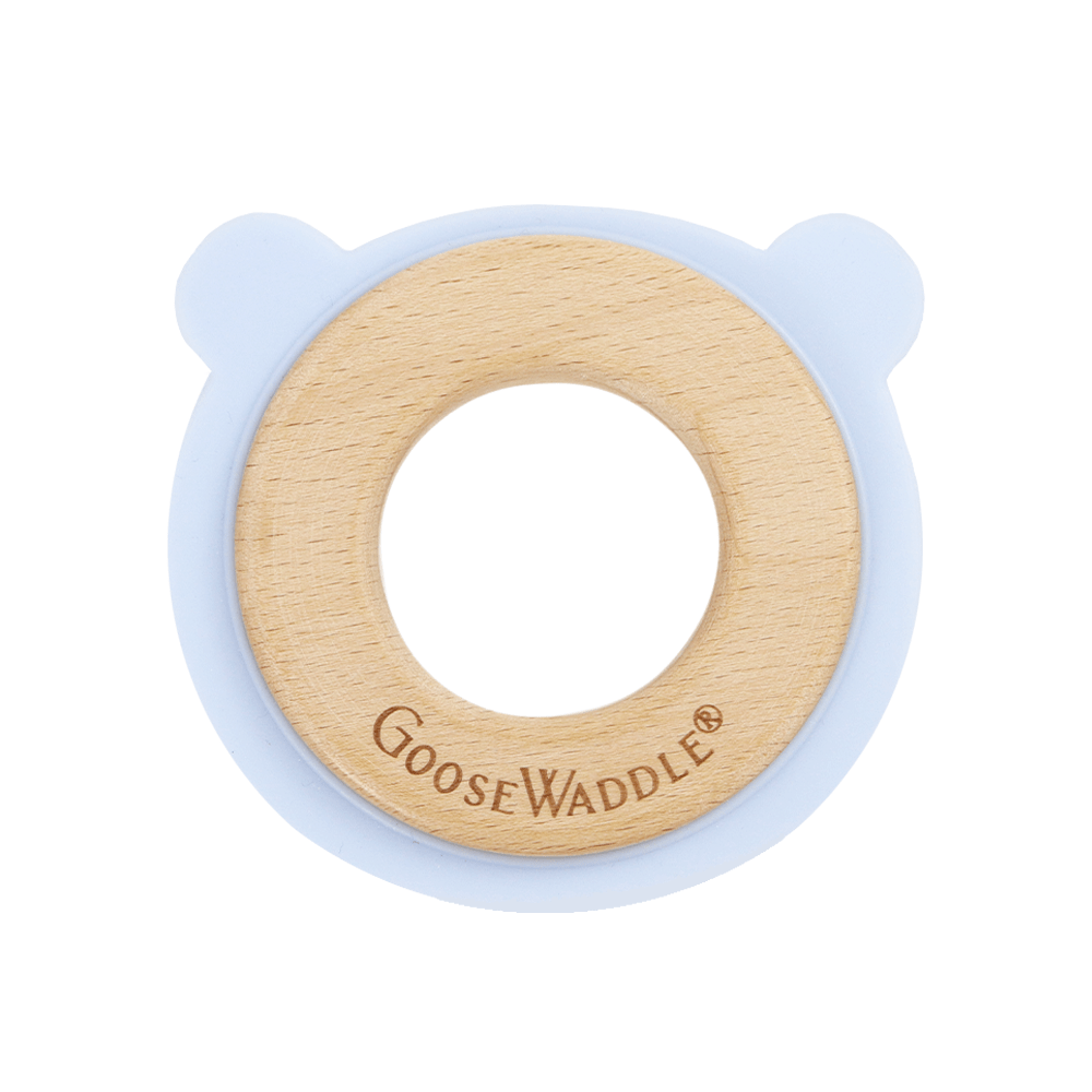 Blue Bear Animal Teether Wooden + Silicone