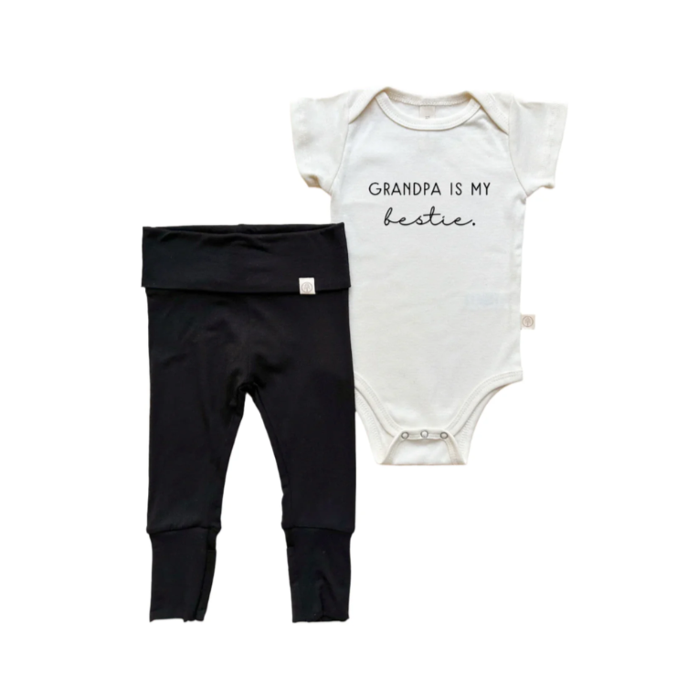 Grandpa is my Bestie -  Black Leggings Outfit Set Bundle