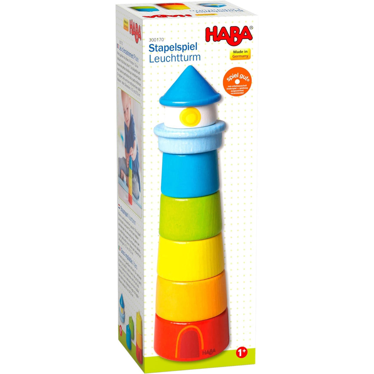 Lighthouse Wooden Rainbow Stacker - HoneyBug 