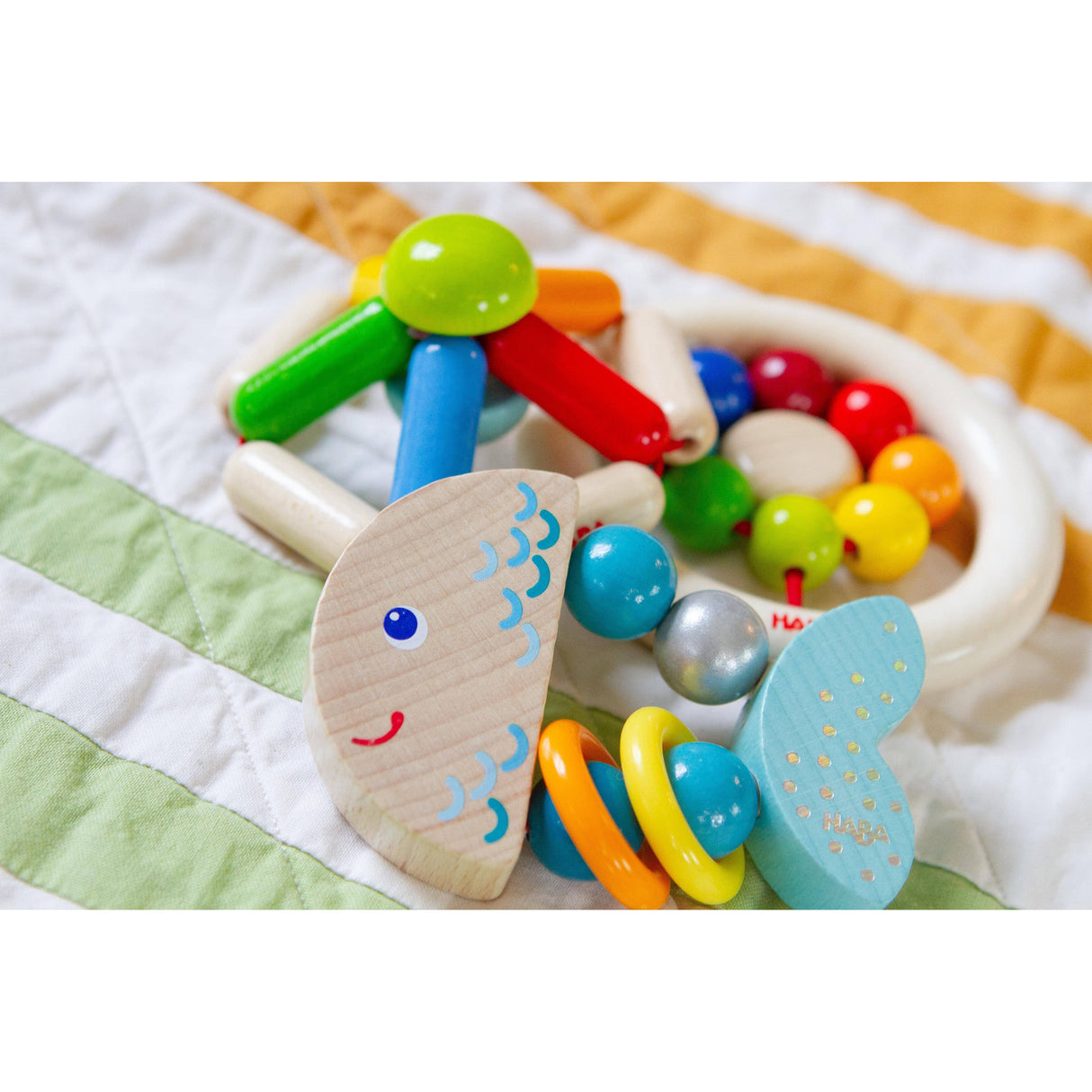 Rattlefish Wooden Baby Rattle - HoneyBug 