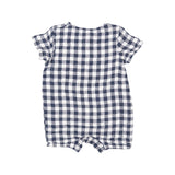 Henley Shortall - Gingham Navy - HoneyBug 