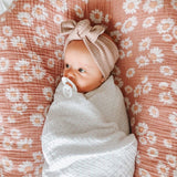 Cotton Muslin Swaddle Blanket - Pink Pin Dot