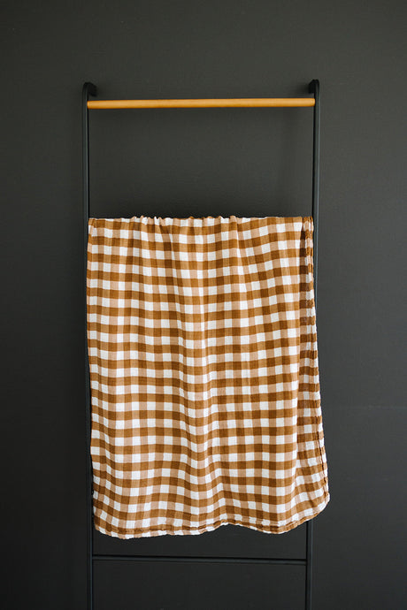 Gingham Muslin Swaddle Blanket