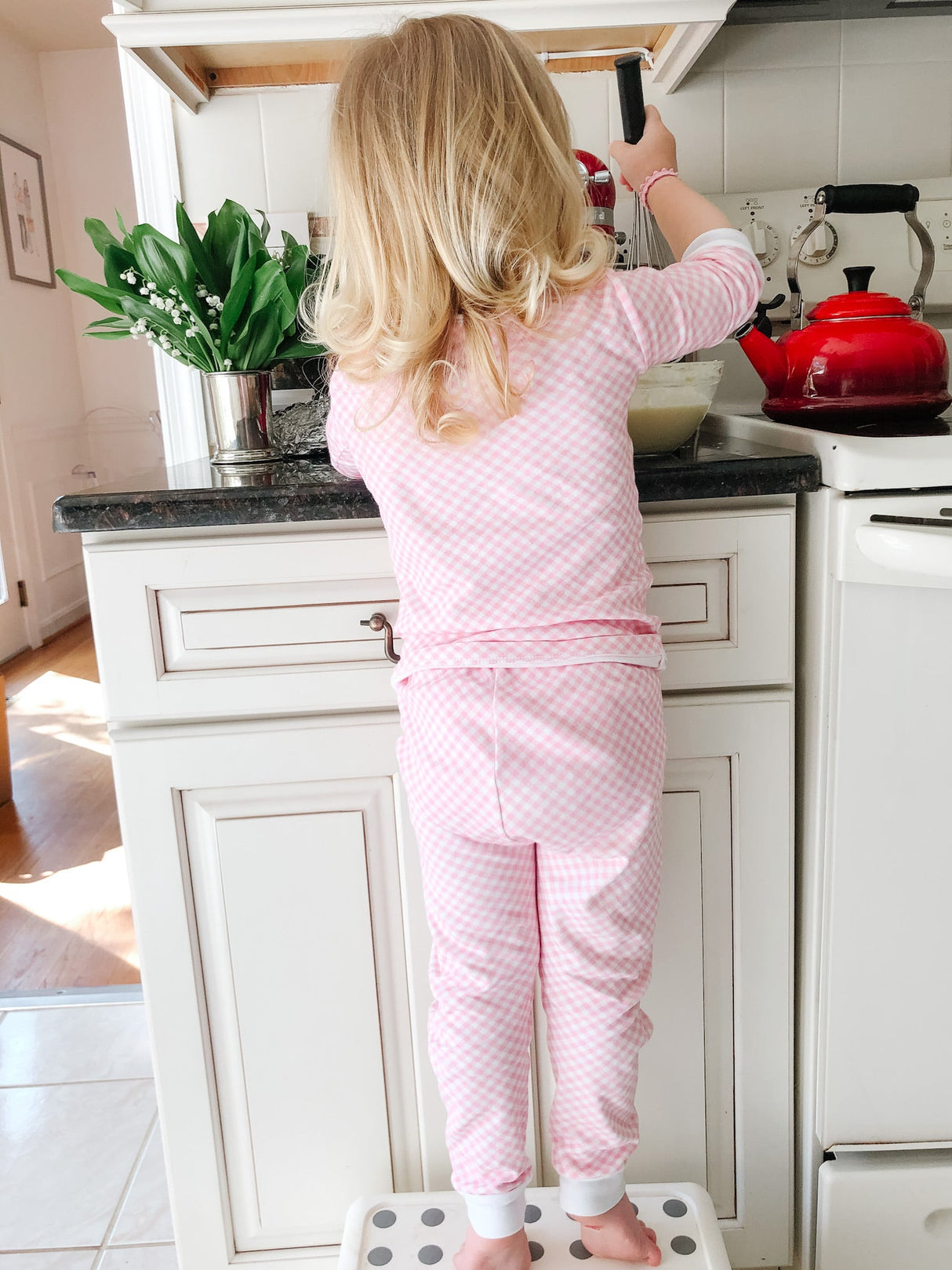 Pink Gingham Pajama Set