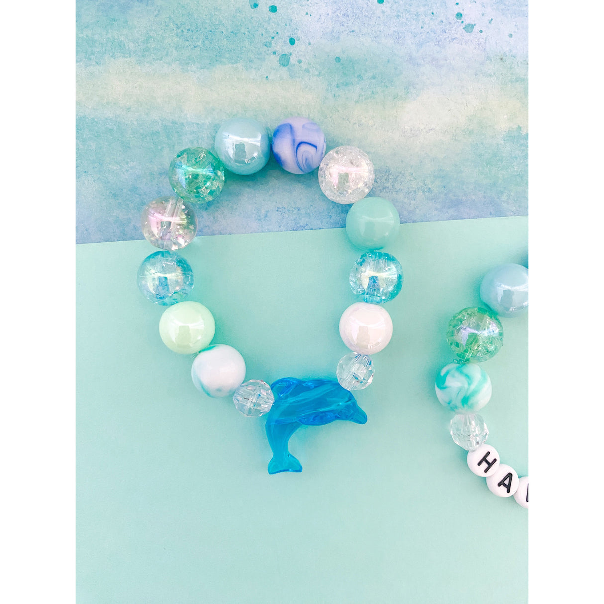 Blue Dolphin Bracelet - Customizable - HoneyBug 