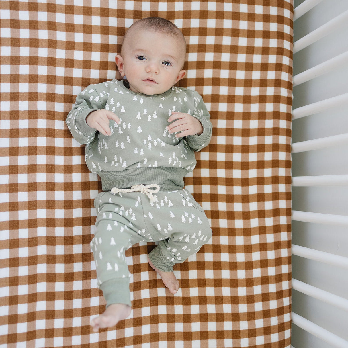 Gingham Muslin Crib Sheet