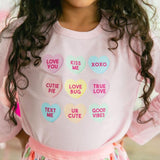 Candy Hearts Valentine's Day Long Sleeve Shirt - Pink - HoneyBug 