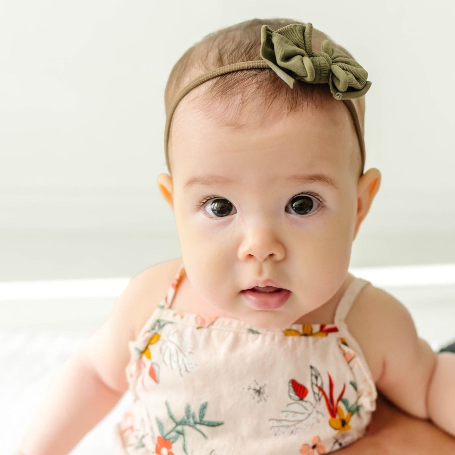 Baby Bloom Bows: Army Green - HoneyBug 