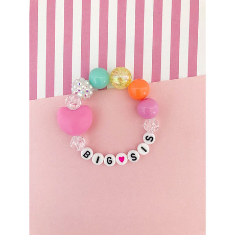 Big Sis OR Lil Sis Rainbow Heart Charm Bracelet - HoneyBug 