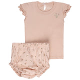 Jersey Cotton - Printed Ginkgo Collection - Tshirt + Bloomer - Girls - HoneyBug 