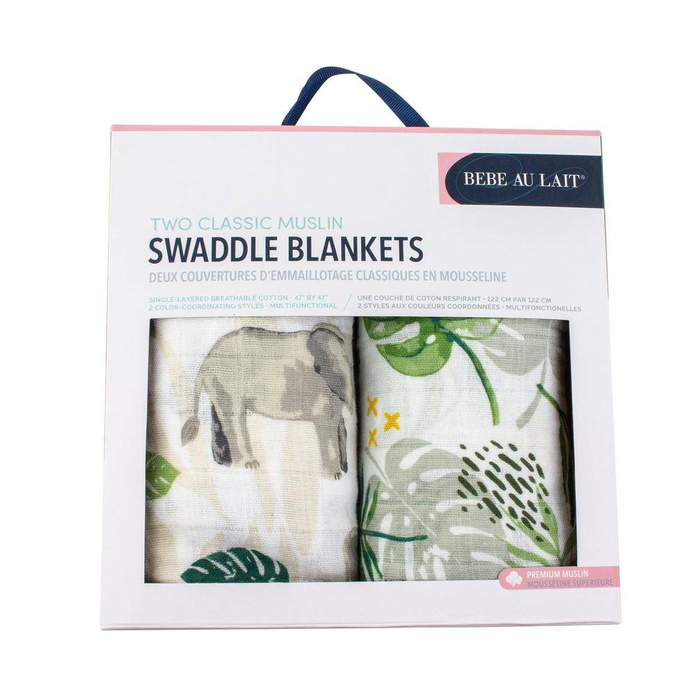 Muslin Swaddle Blanket Set Premium Cotton Jungle + Rainforest - HoneyBug 