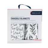 Muslin Swaddle Blanket Set Premium Cotton  Just Be + Leaves - HoneyBug 