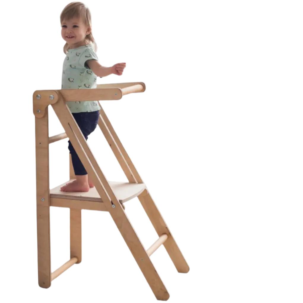 Foldable Step Stool for Toddlers - Kid Chair That Grows - Beige