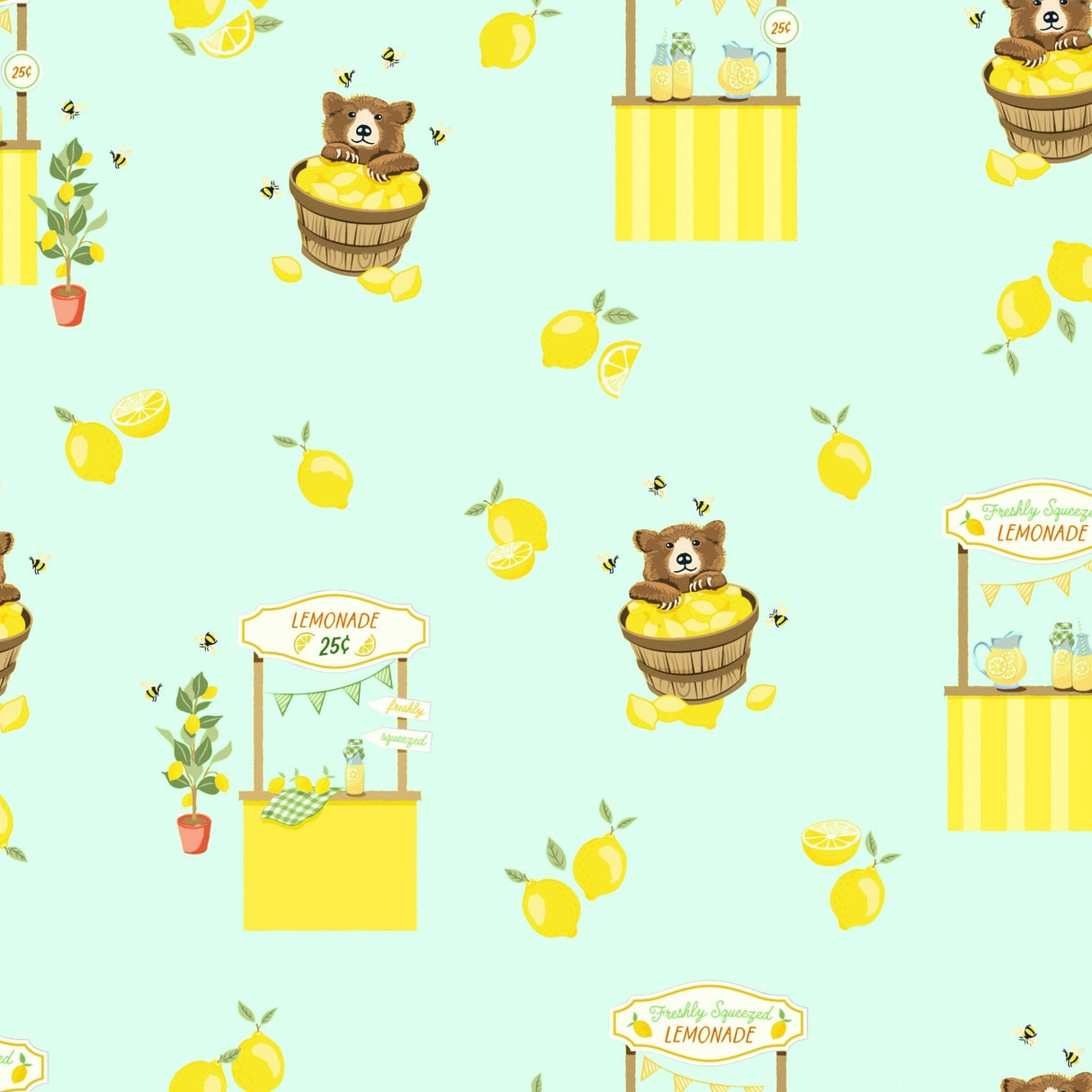 Lemonade Stands & Honey Bears Crib Sheet