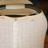 Cotton Muslin Car Seat Canopy - Tan Gingham