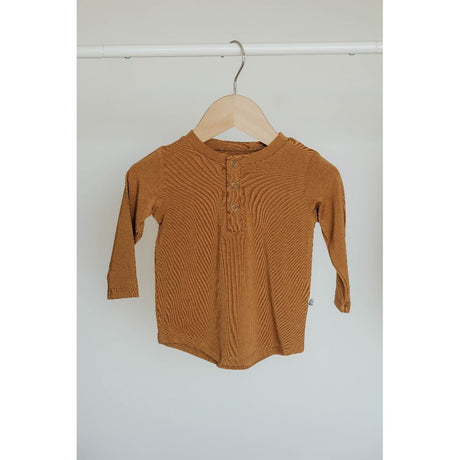 Long Sleeve Henley - Caramel - HoneyBug 