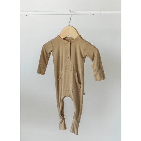 Long Sleeve Romper - Desert Tan - HoneyBug 