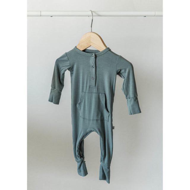 Long Sleeve Romper - Sea Blue - HoneyBug 