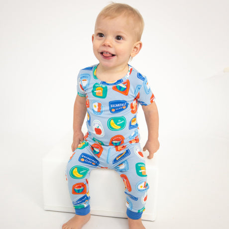 Loungewear Set - Breakfast Club Patches Blue - HoneyBug 