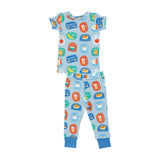 Loungewear Set - Breakfast Club Patches Blue - HoneyBug 